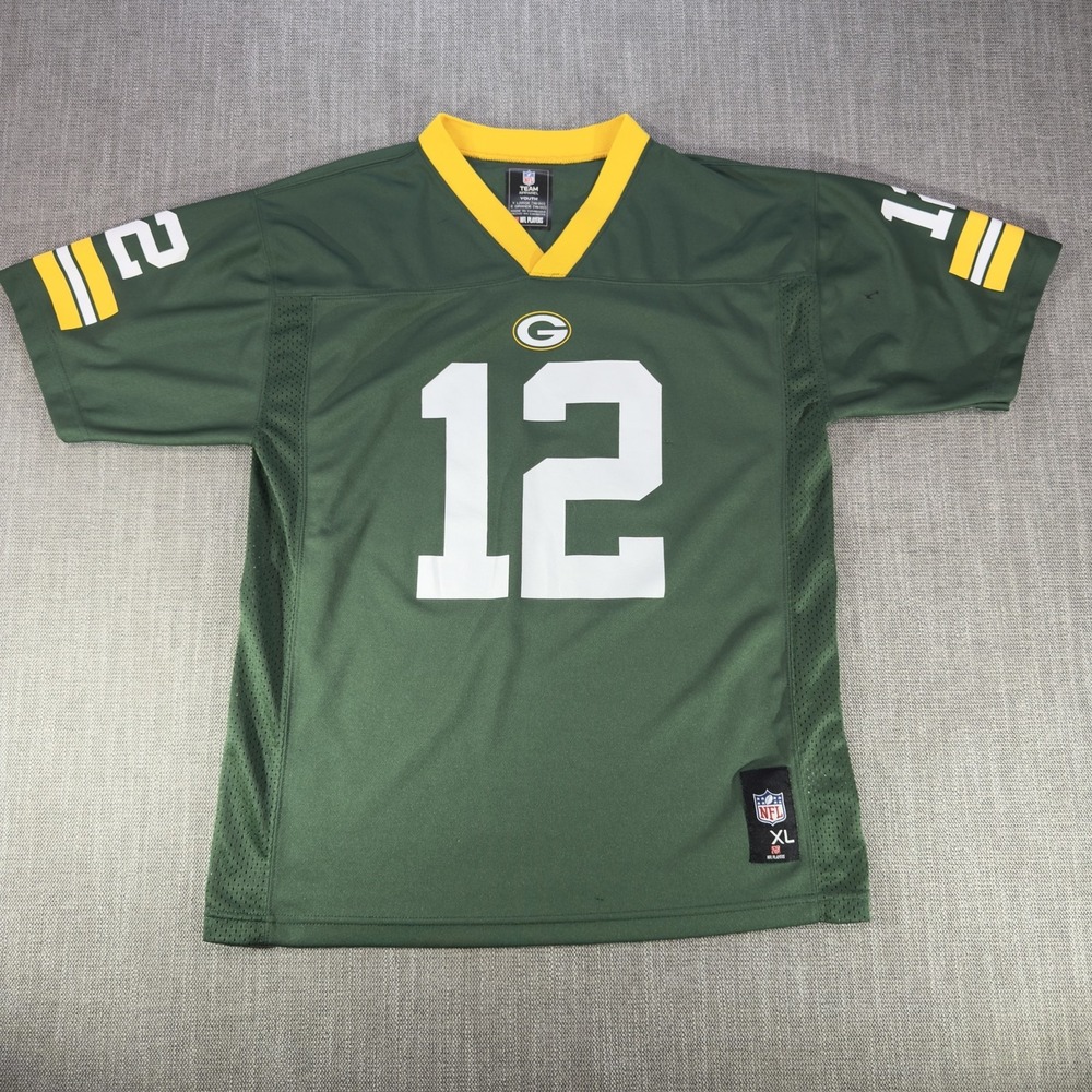 Green Bay Packers Jersey Boys XL Green NFL Aaron Rodgers 12 NFL Team Apparel